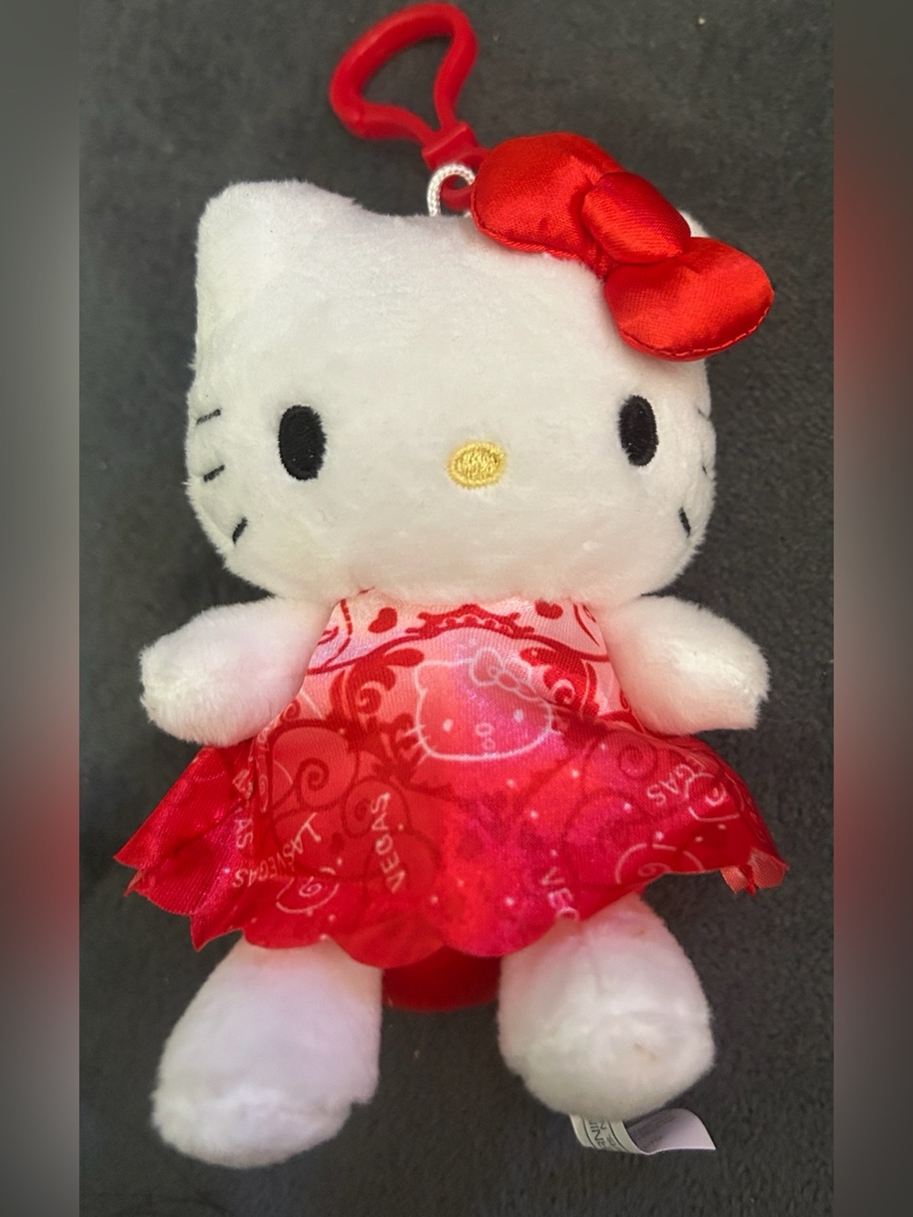 Sanrio Hello Kitty® Plush 4" w/ Strap - Las Vegas Red Dress Bag Charm ABC Store